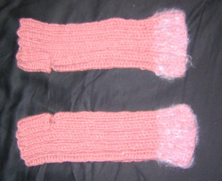 girly pink wristwarmers