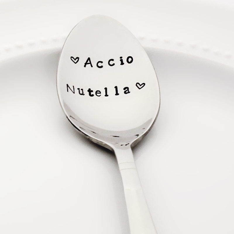 Nutella, stamped spoon, Harry Potter kitchen, Harry Potter food, Harry Potter recipes