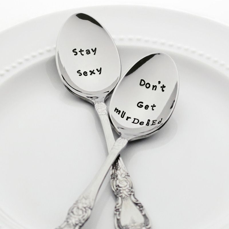  photo My Favorite Murder Gift Guide from Bon Vivant Design House 02 Stamped Spoons.jpg