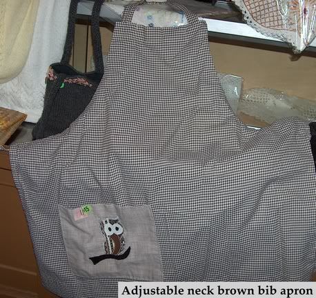 Adjustable bib apron with an owl design