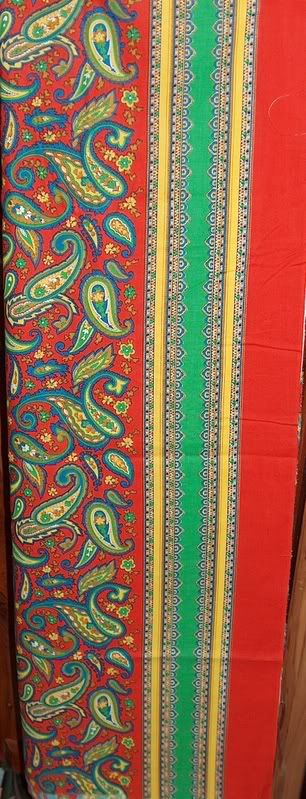 Red, Green and Yellow Paisley vintage material