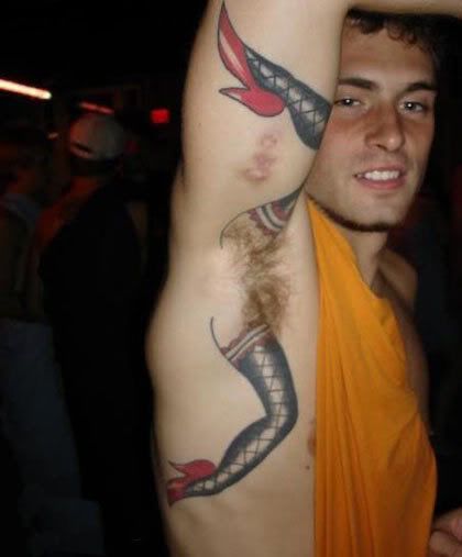 Re: worst tattoo ever. dude, armpit hair as a vagina? 