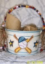 Handpainted baseball bucket