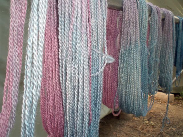 indigo/brazilwood handspun yarn