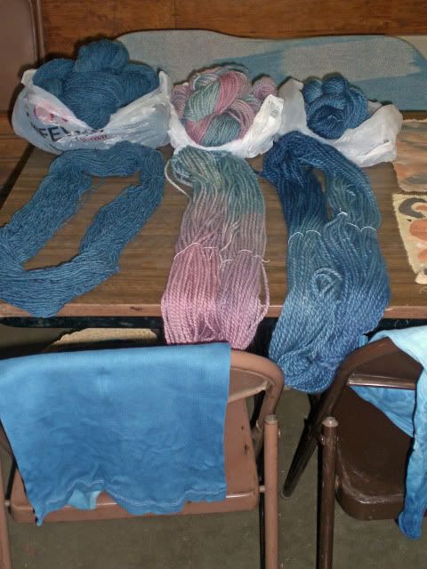 My hand spun yarn after a trip to the dye pots
