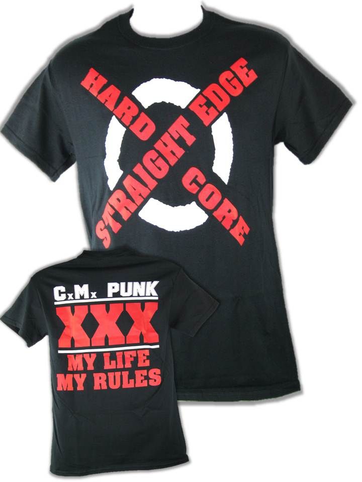 Cm Punk Straight Edge Hardcore My Life Rules T Shirt