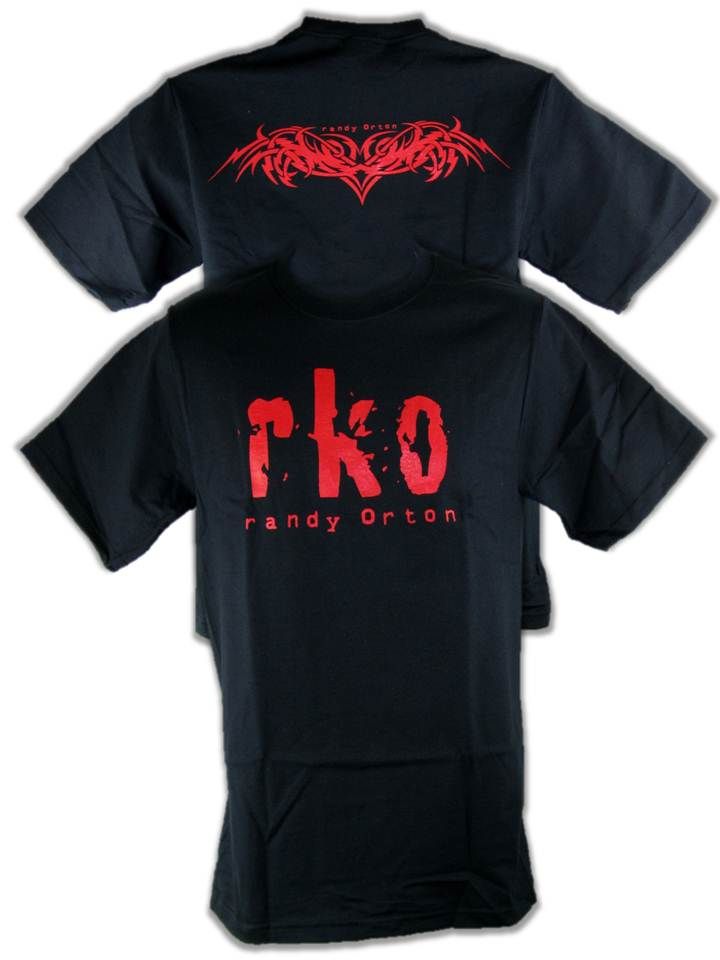 RKO Randy Orton Red Tattoo Mens Black T-shirt - Picture 1 of 1