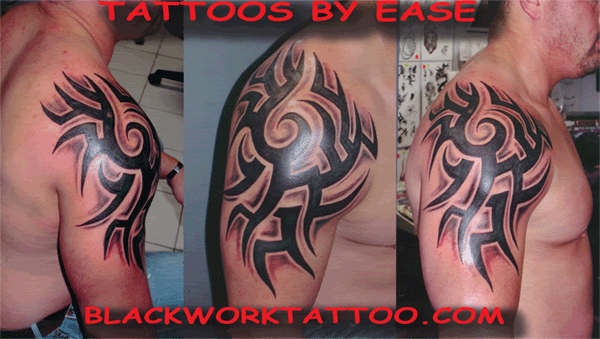 Omega Shoulder Tribal Tattoo Designs MySpace  Blackwork Tattoo Studio 