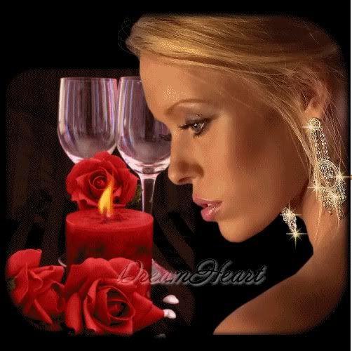 Hearts  red  roses  and  red  candle Pictures, Images and Photos