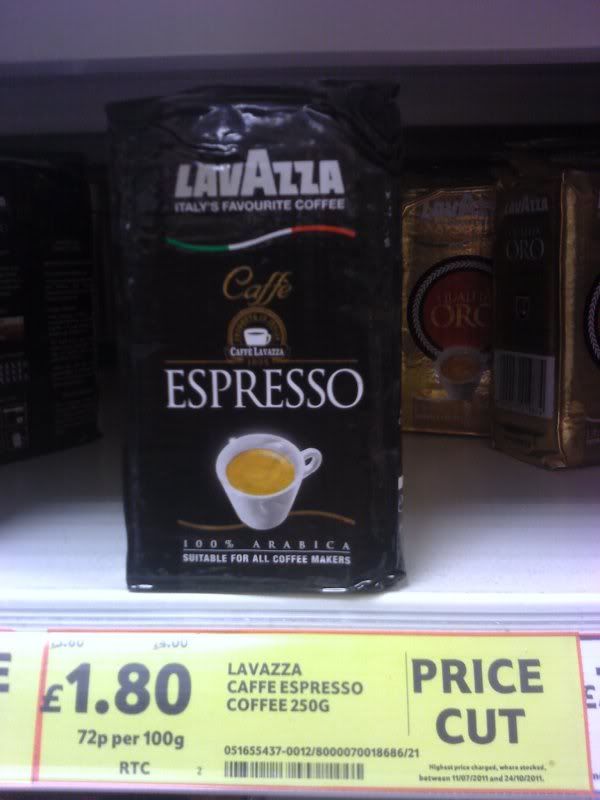 Lavazza espresso ground coffee 250g, £1.80 at Tesco HotUKDeals