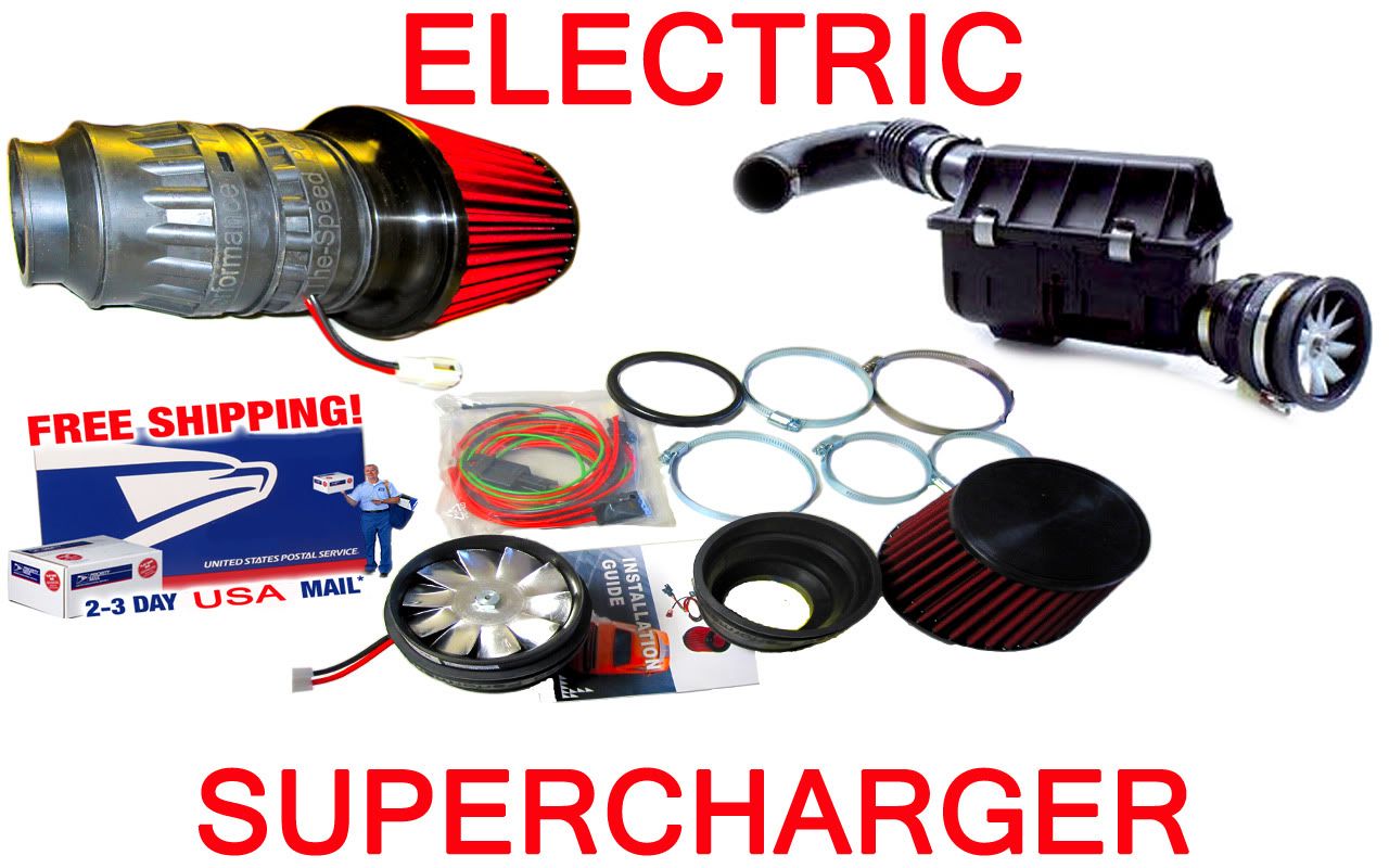 Electric Air Intake Supercharger Add Horsepower Gas Pedal Switch Turbo Boost Manifold Tube Intake Cone Filter Short Ram Cool Cold Flow Jet Stream Turbine Spinner Blade Aluminum SC-902 Real Genuine Authentic DealBuddy EBay