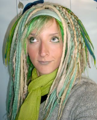 Aline Multimedia Green Dreads Installed Better Pics Hair