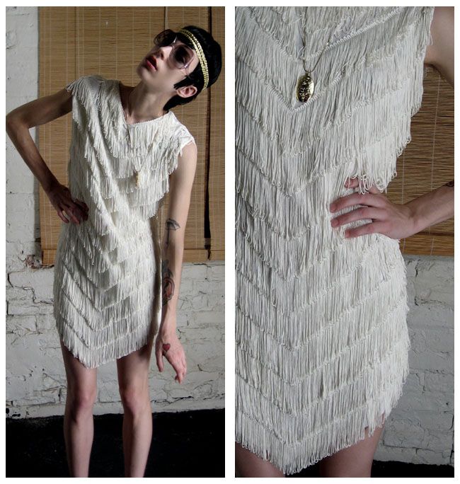 Vintage 70s White Tiered Fringe FLAPPER Mini Dress XS-M - eBay (item 120272516232 end time Jun-22-08 18:20:09 PDT) Vintage 70s White Tiered Fringe FLAPPER Mini Dress XS-M - eBay (item 120272516232 end time Jun-22-08 18:20:09 PDT)
