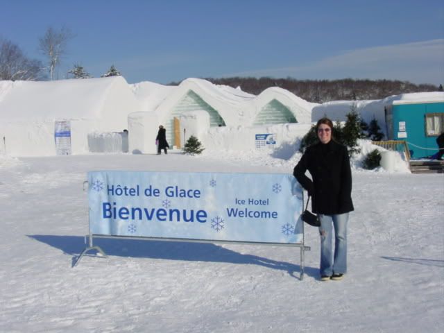 Jill arriving at the Ice Hotel