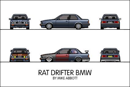 Rat Look BMW Drifter Pixel Car