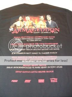 2008 Armageddon Event T shirt CHRIS JERICHO Cena WWE  