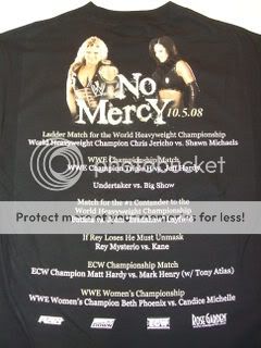 2008 No Mercy Event WWE Wrestling T shirt Jeff Hardy  