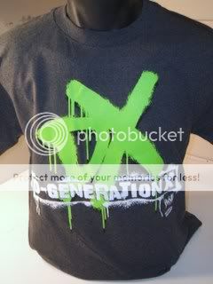 NEON D-GENERATION X Logo Grey T-shirt DX WWE LARGE