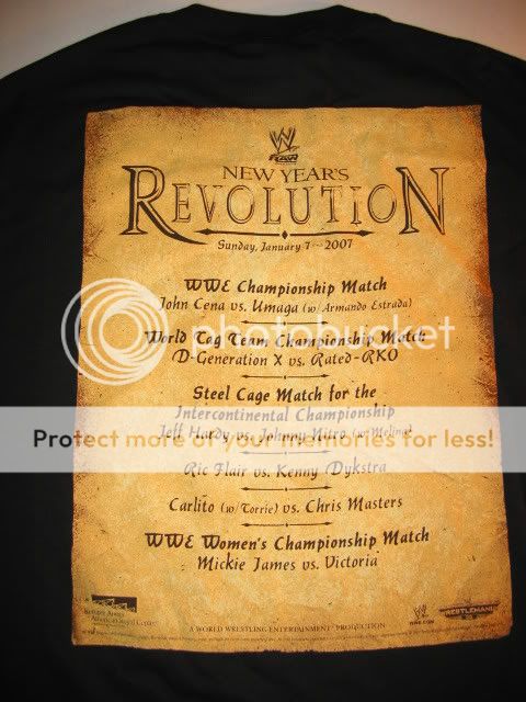 2007 New Years Revolution Event T shirt WWE DX  