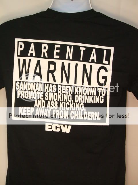 SANDMAN ECW Parental Warning T shirt New  