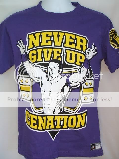 JOHN CENA Purple Cenation Cant See Me WWE T shirt NEW  