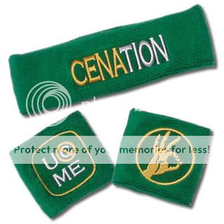 JOHN CENA Green CENATION Headband Wristband Set  