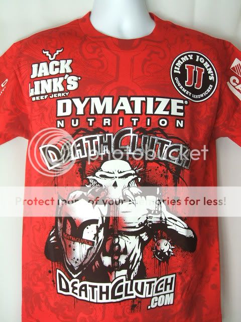 BROCK LESNAR Red Death Clutch Sponsors T shirt NEW UFC  