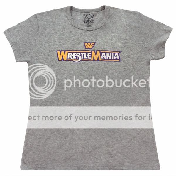 Wrestlemania Logo Womens Grey WWE T Shirt New  