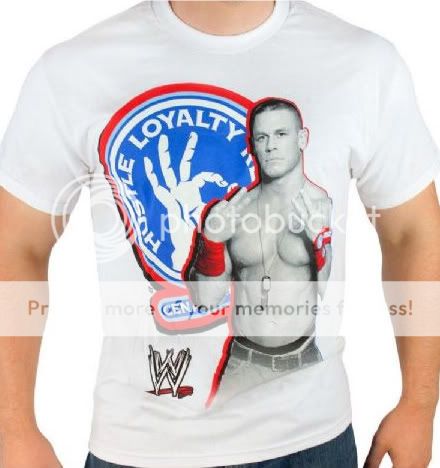 John Cena White Hustle Loyalty Repect WWE Authentic T Shirt New