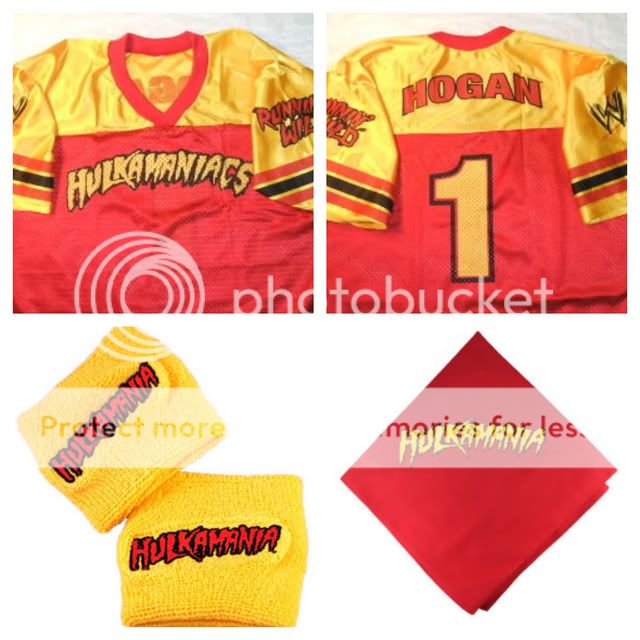 Hulk Hogan Costume Jersey Shirt bandana Hulkamania wristbands New 