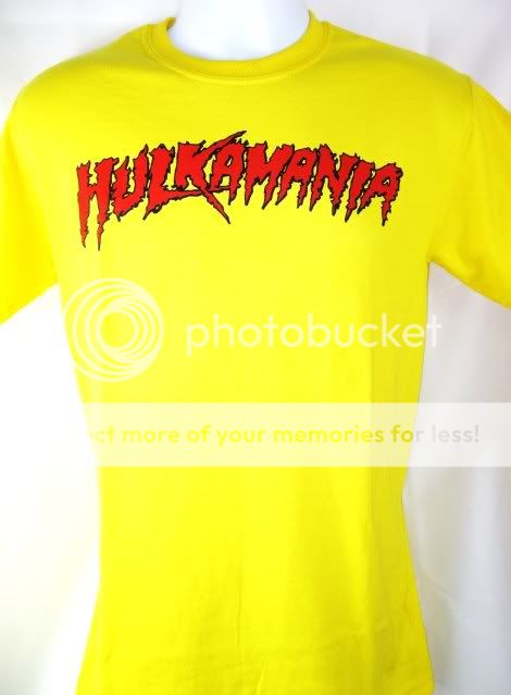 Hulkamania Hulk Hogan Bright Yellow T shirt New