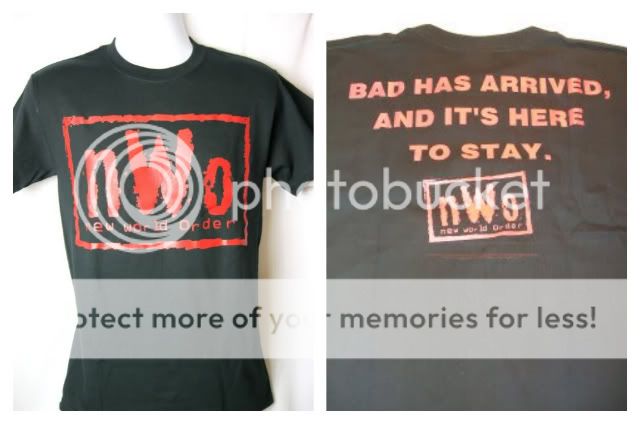 nWo Bad Has Arrived And Its Here to Stay Red Logo WCW T shirt New 