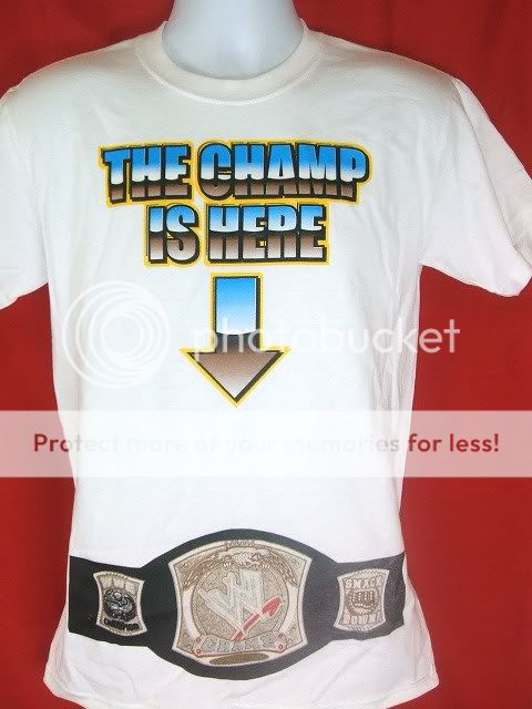 JOHN CENA Champ is Here WWE BELT White T shirt New  
