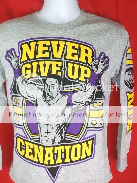 John Cena Gray Cenation Long Sleeve WWE T shirt  