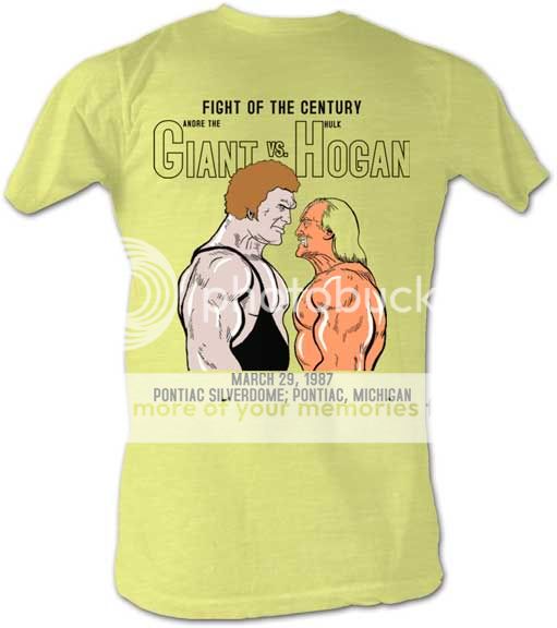 Andre The Giant Fight of Century Hulk Hogan Lightweight Yellow T Shirt 