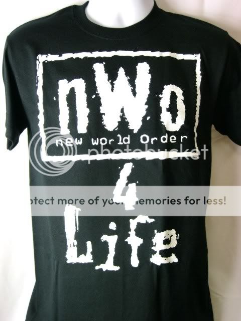 nWo 4 Life WCW White Logo T shirt New  