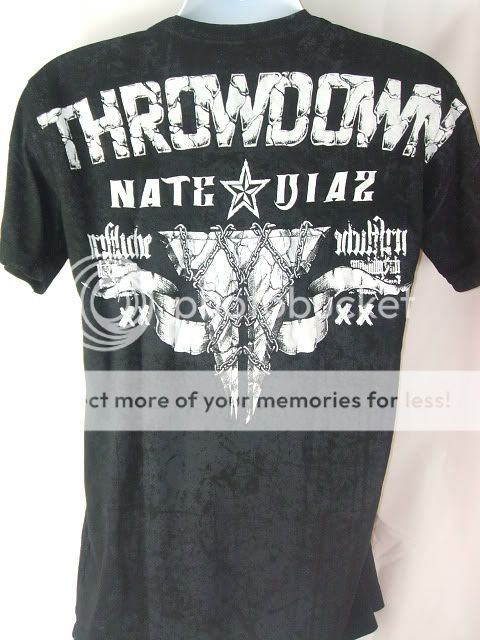Nate Diaz THROWDOWN Black T shirt New