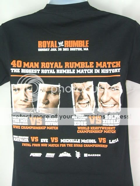 2011 Royal Rumble 40 man WWE Authentic T shirt NEW  