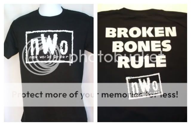 nWo Broken Bones Rule WCW White Logo T shirt New  