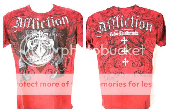 Fedor Emelianenko Emperor Affliction Premium Red T shirt New  