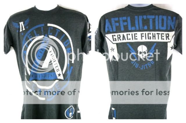 Affliction Cesar Gracie Jiu Jitsu Fighter Premium Black T shirt New 