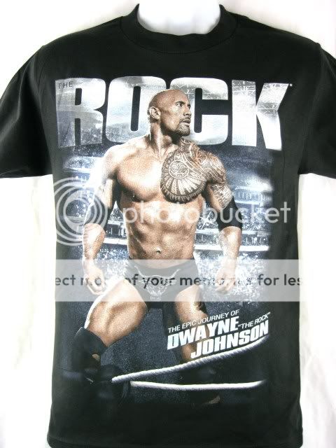 The Rock Dwayne Johnson Epic Journey WWE Black T Shirt New