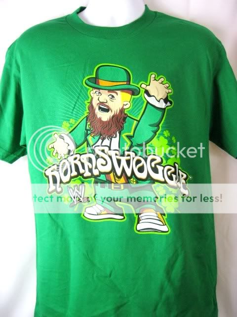 Hornswoggle SHAMROCK Green WWE Wrestling T shirt Adult Medium  