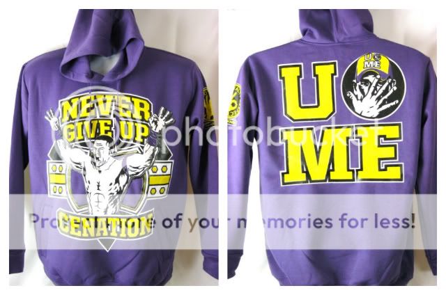 John Cena Never Give Up Cenation Purple Hoody Sweatshirt New  