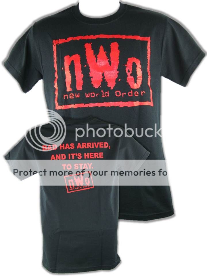 nWo Bad Has Arrived New World Order Red Logo T shirt