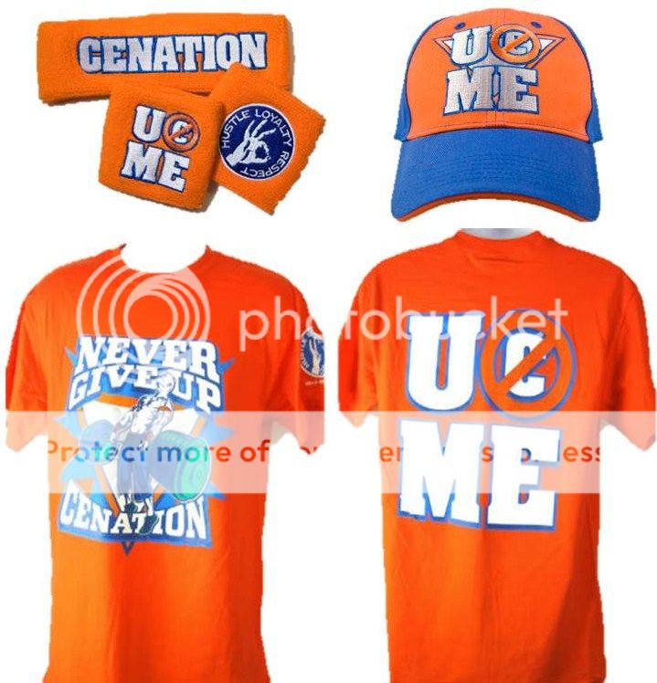 John Cena Orange Cenation WWE Costume T Shirt Baseball Hat Headband