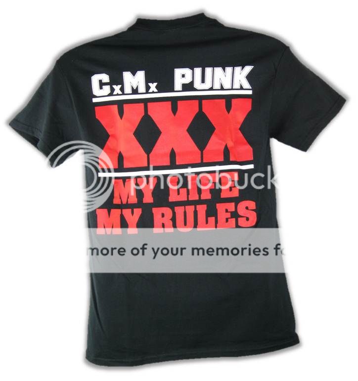 Cm Punk Straight Edge Hardcore My Life Rules T Shirt