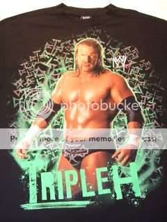TRIPLE H Green Profile WWE Wrestling T shirt  