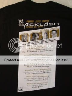 2007 BACKLASH Event T shirt WWE Wrestling